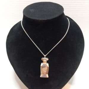 New Younique Brand Silver Vintage-Inspired Perfume Bottle Necklace - Very Heavy